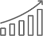 Icon to graph and upwards arrow
